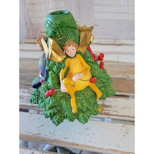 Dept 56 Angel candle holder tutti frutti  krinkles cherub Xmas tree decor AS IS‎